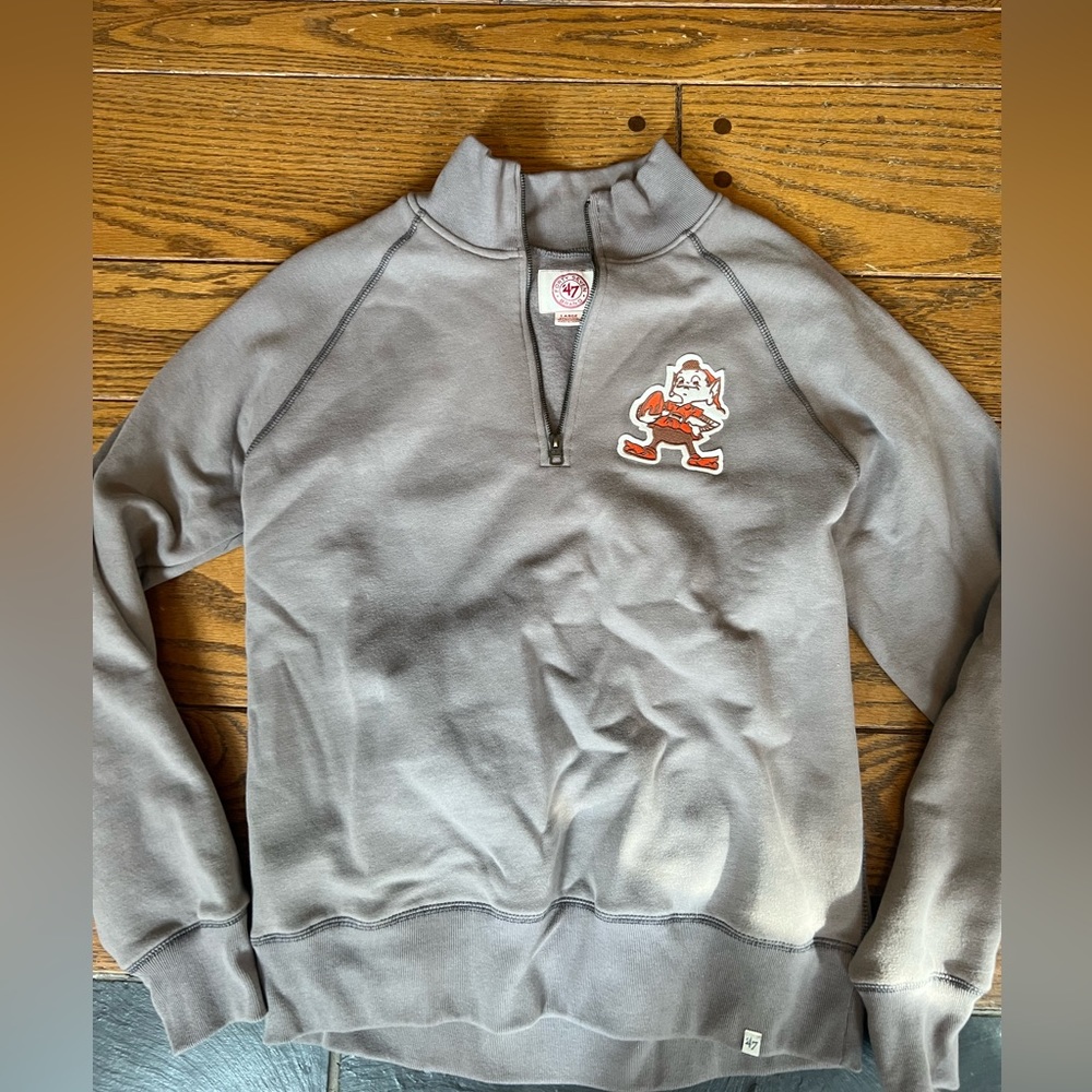 Men’s large 47 Brand Cleveland Browns quarter zip pullover